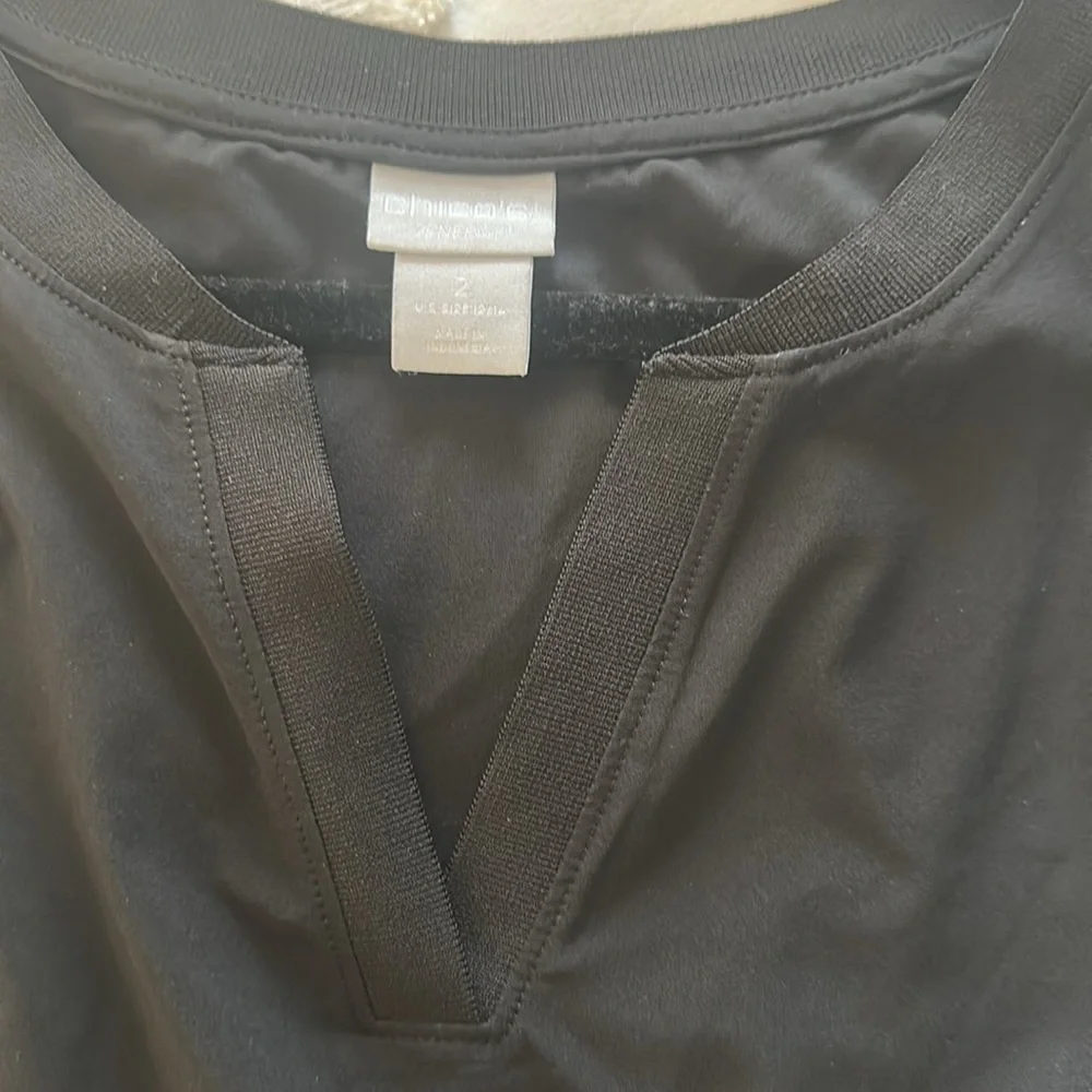 Chicos zenergy UPF Notch Neck Tank black size 14 - Picture 4 of 5